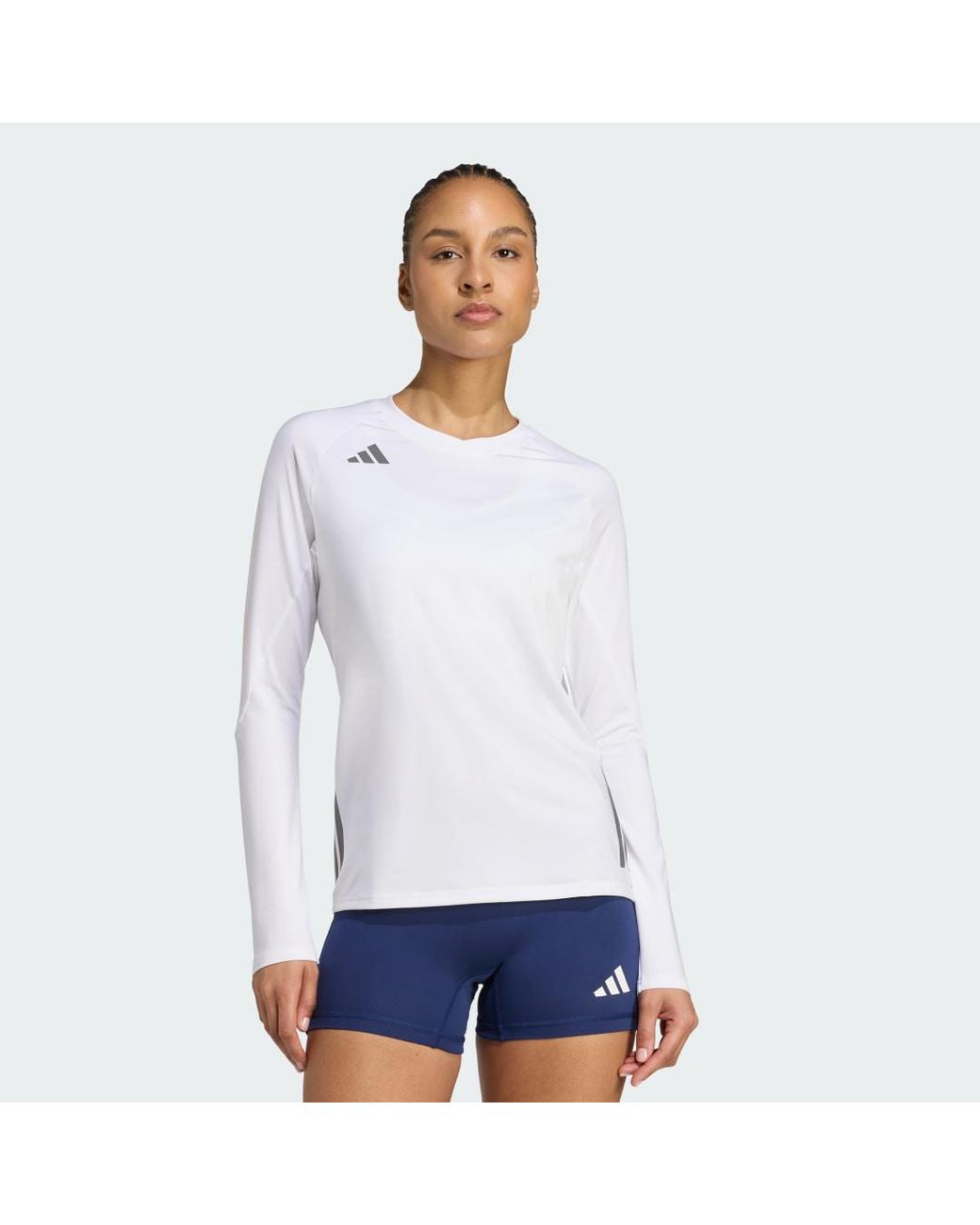 Adidas White Hilo Long Sleeve Volleyball Jersey