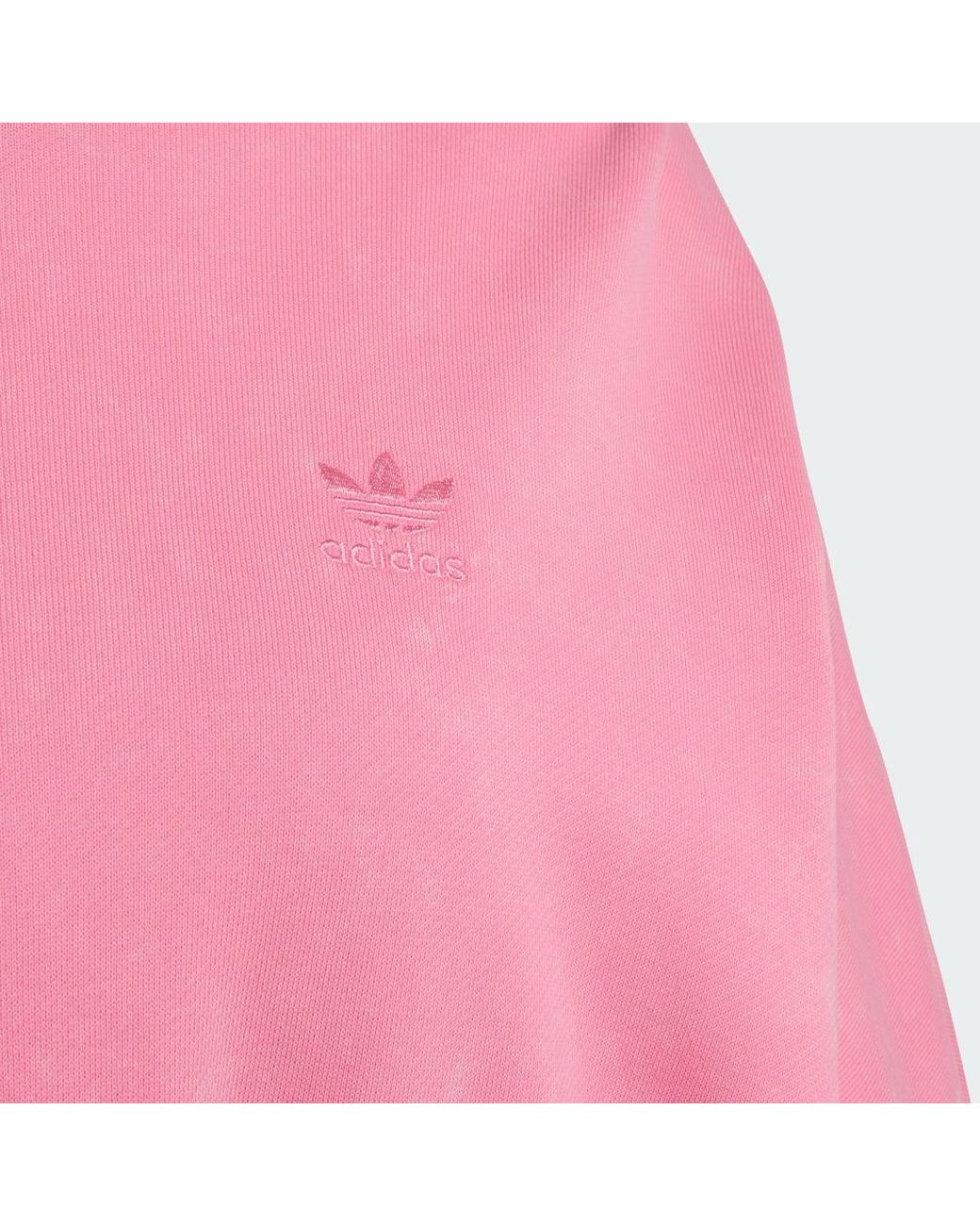 Adidas Pink Acid-Wash Crop Hoodie