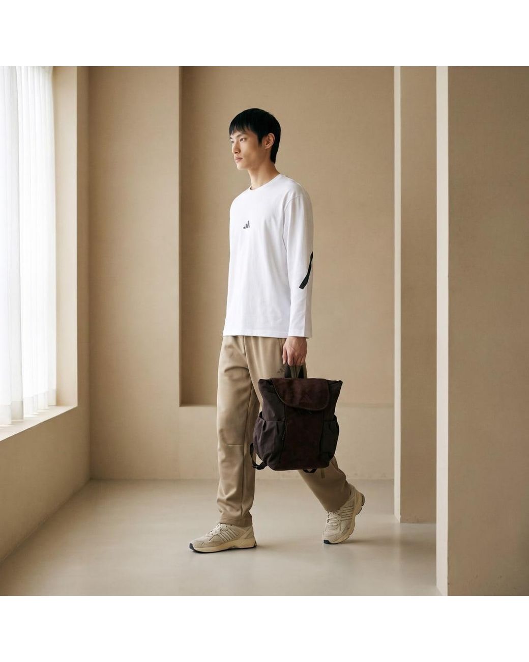 Adidas White Soft Lux Flap Backpack