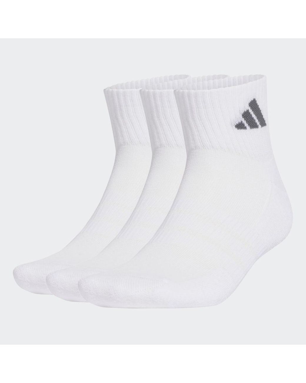Adidas White Cushioned Sportswear Ankle Socks 3 Pair Pack