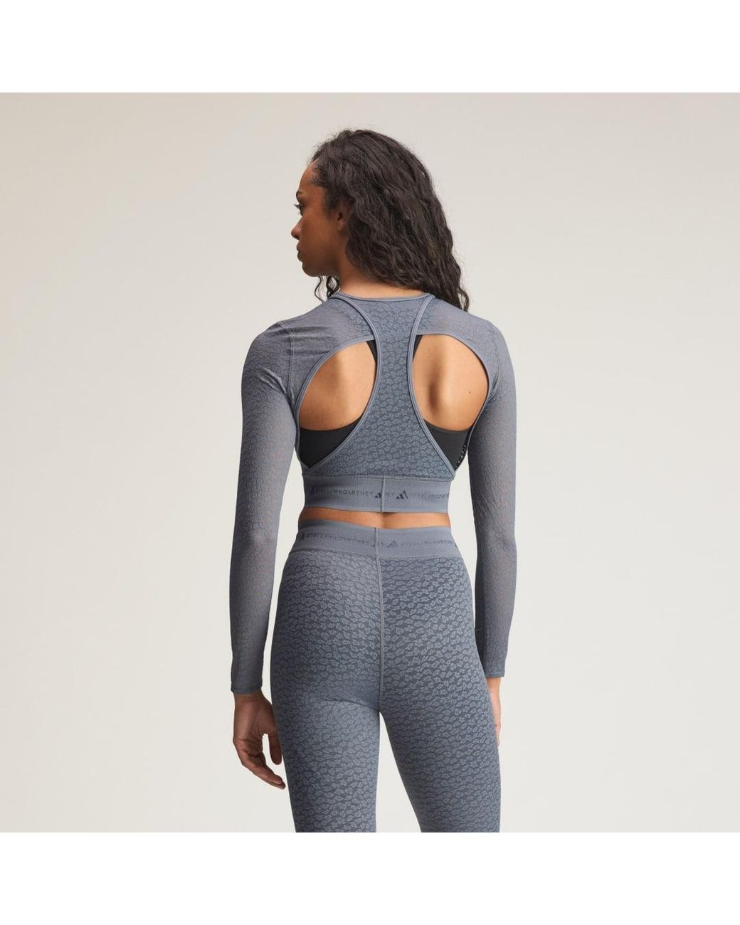Adidas Originals Blue Asmc Longsleeve Lace Crop Top