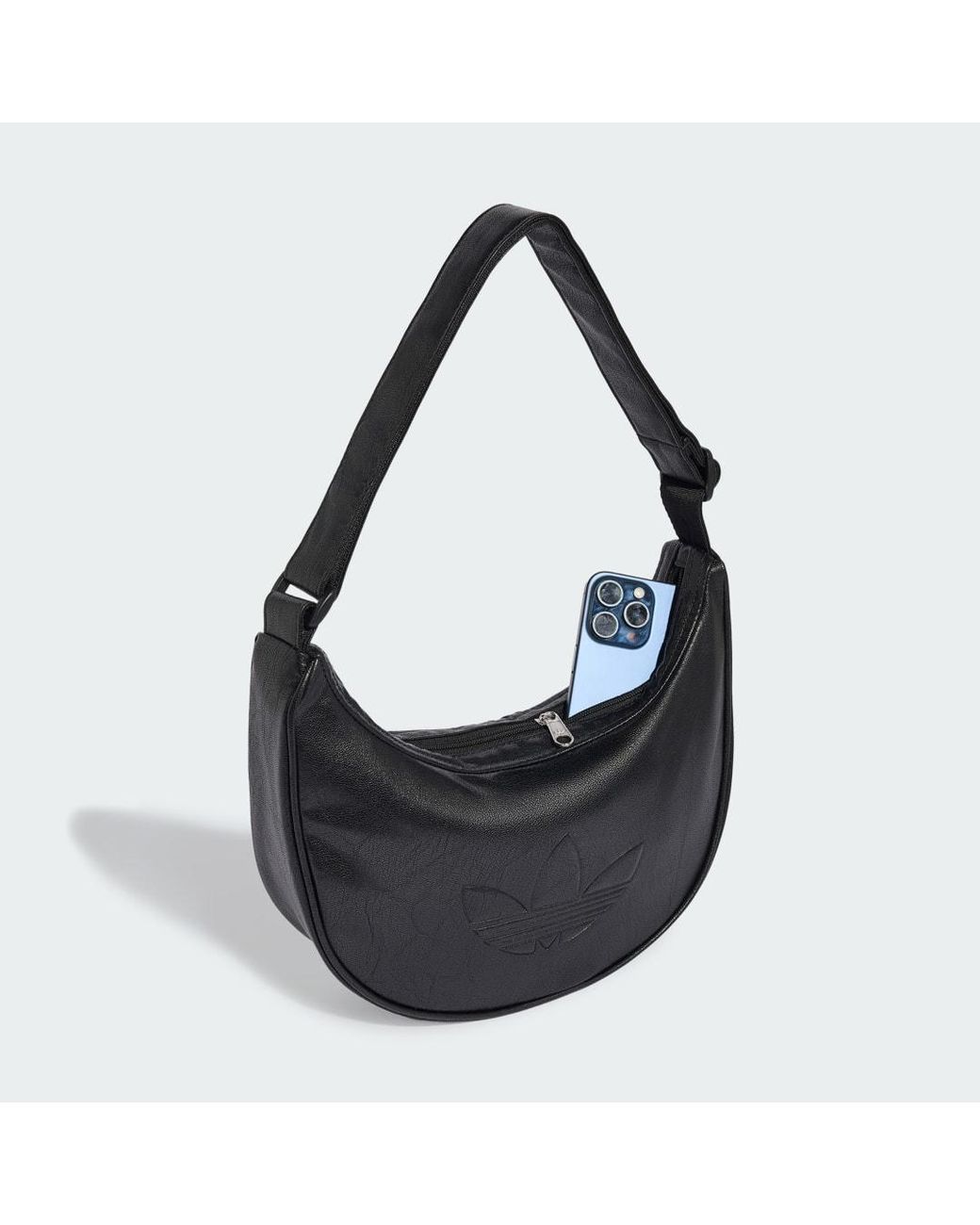 Adidas Black Adicolor Half Crescent Bag Metallic Pu