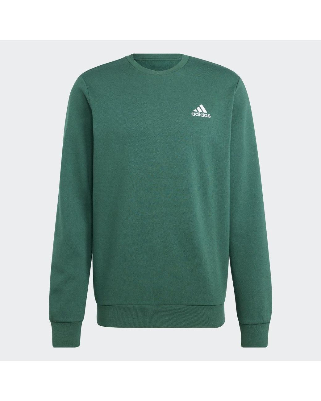 Adidas Green Essentials Fleece Sweatshirt for men