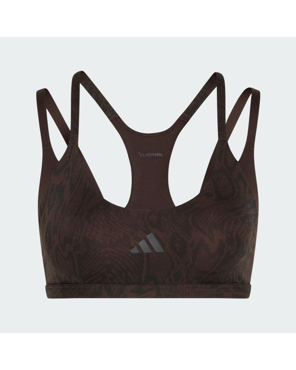 Adidas Black Optime Workout Snake Strappy Light Support Bra