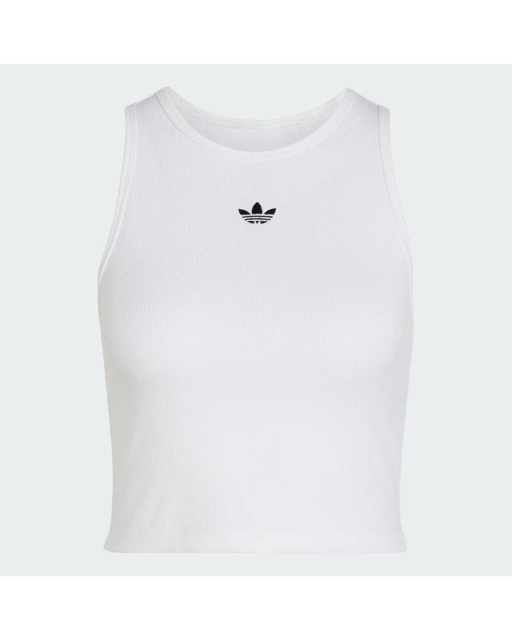 Adidas White Essentials Rib Tank Top