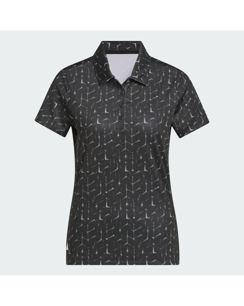 Adidas Black Performance Printed Polo Shirt