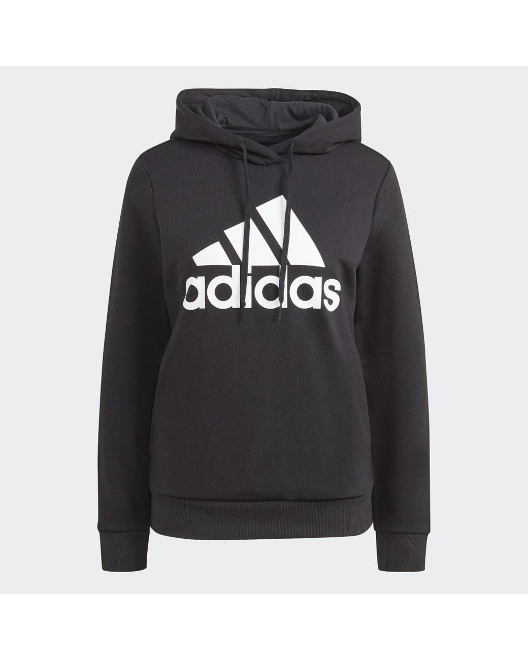 Adidas Black Essentials Big Logo Fleece Hoodie
