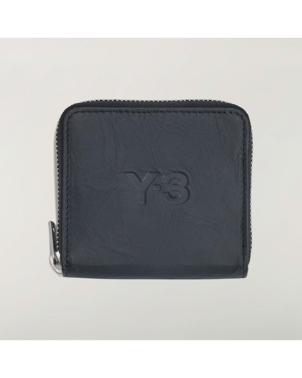 Adidas Black Y-3 Crinkle Leather Wallet