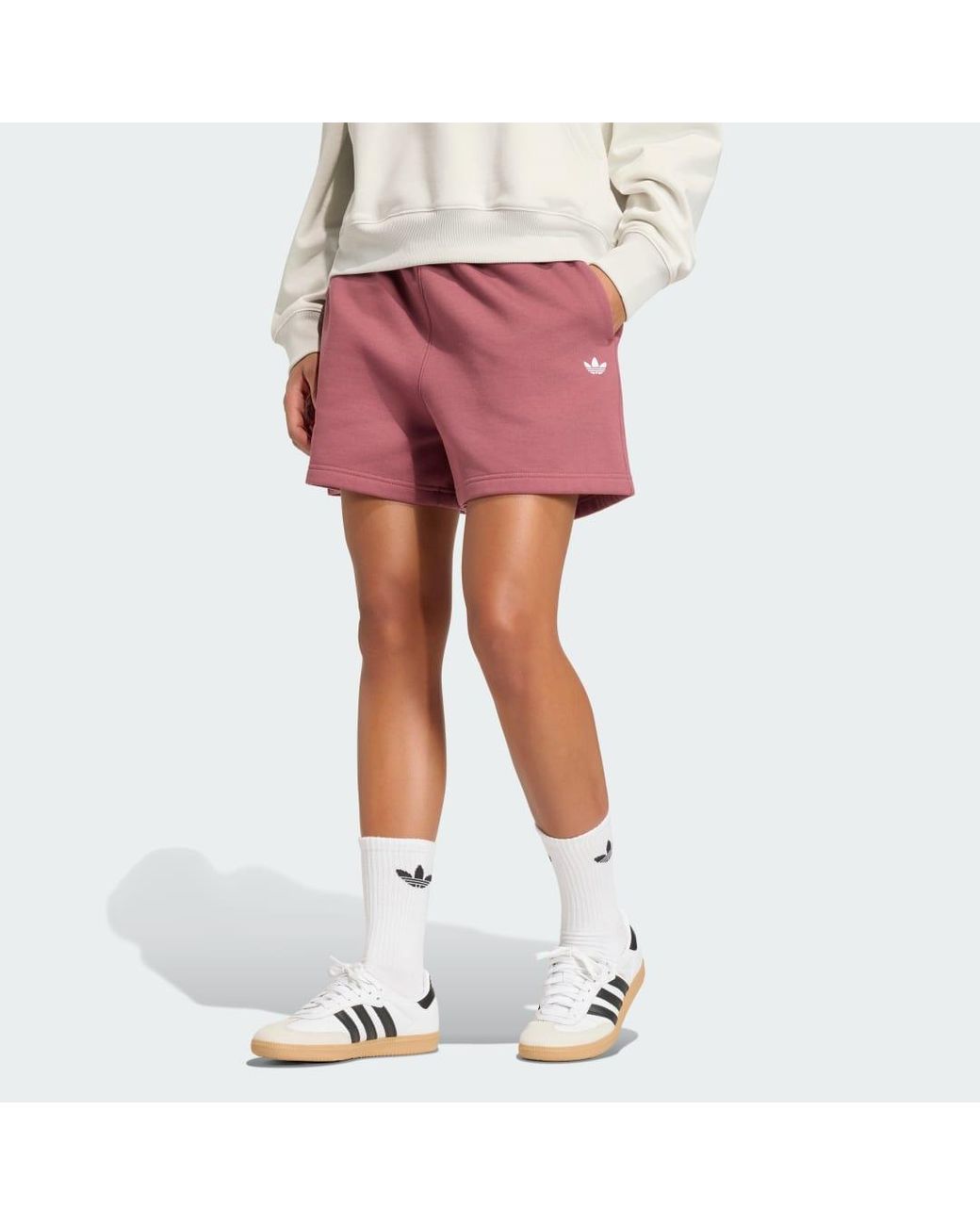 Adidas Pink Essentials Fleece Loose Shorts