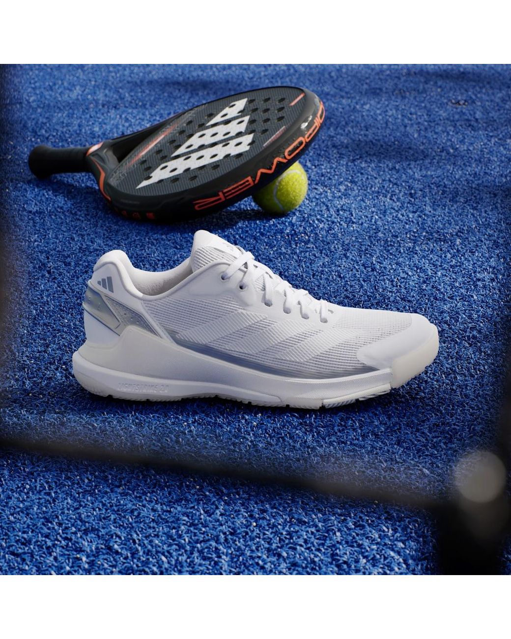 Adidas White Crazyquick Lightstrike Padel Shoes