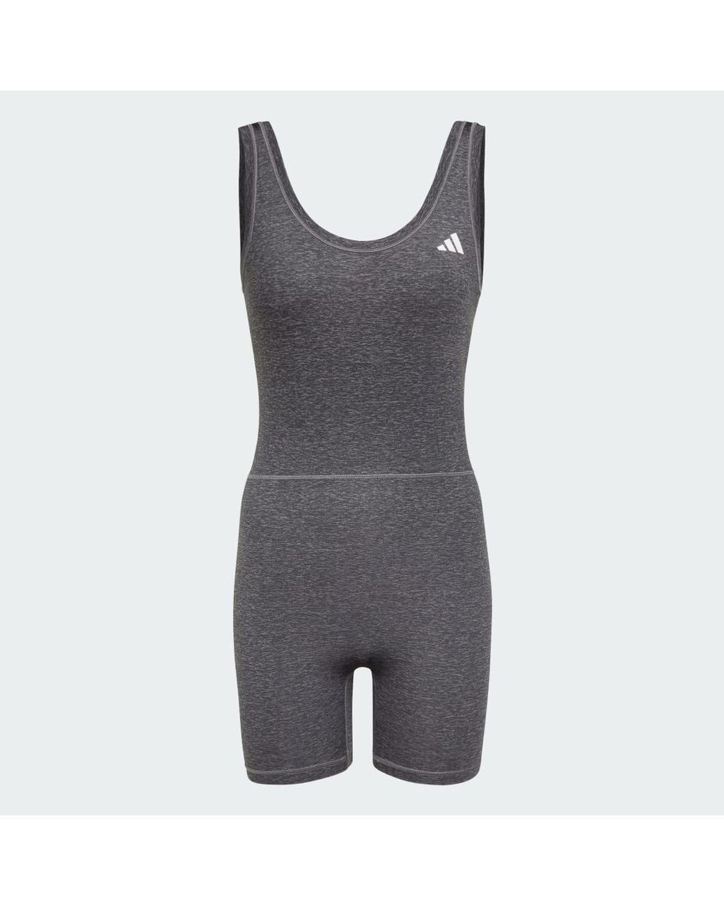 Adidas Gray Optime Essentials Workout Heather Onesie