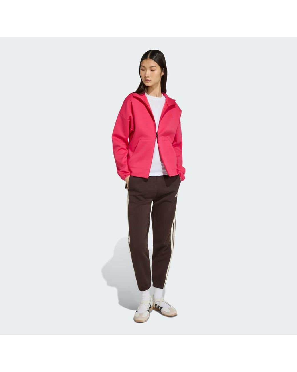 Adidas Originals Pink Adidas Z.n.e. Full Zip Hoodie