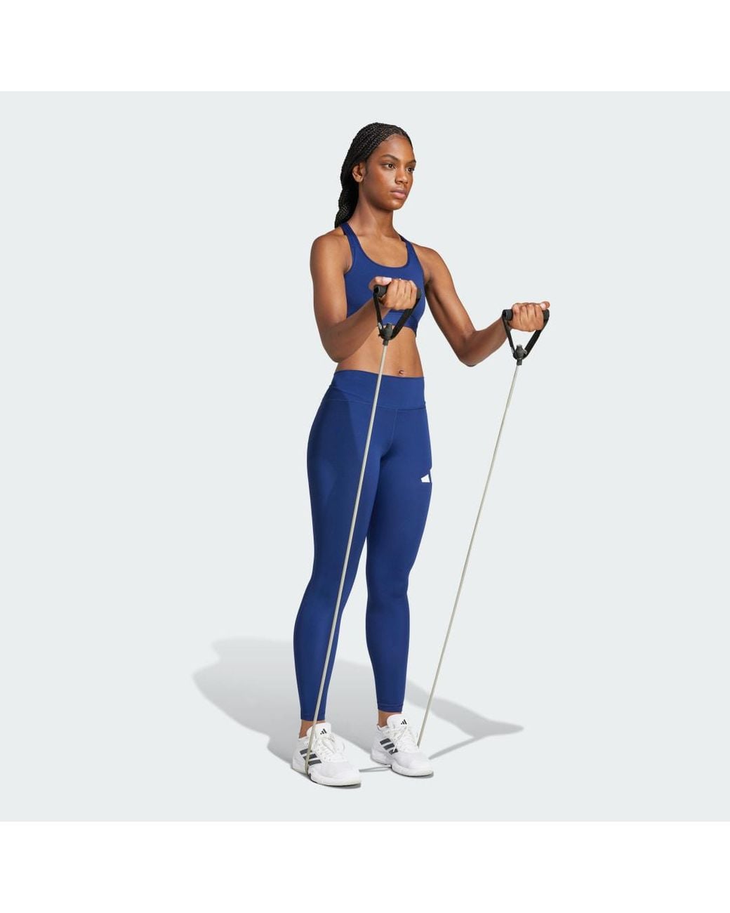 Adidas Blue Train Essentials Big Logo Full-Length Leggings