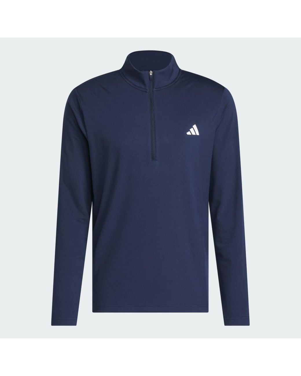 Adidas Blue Performance 3-Stripe Quarter-Zip Sweatshirt for men