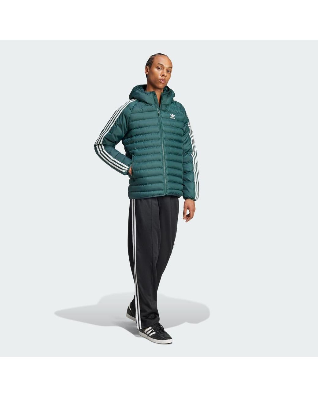 Adidas Green Synthetic Hooded Jacket for men