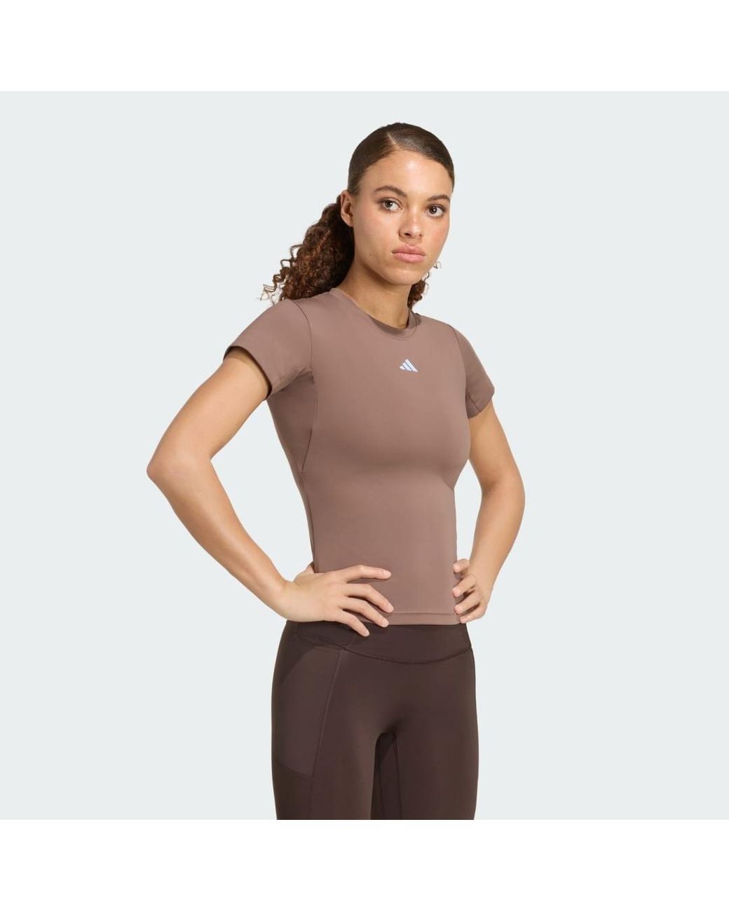 Adidas Brown 3 Stripes Studio Baby T-Shirt