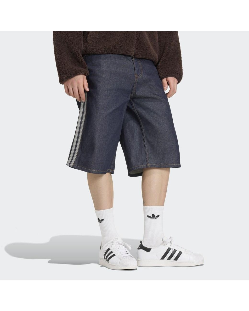 Adidas Blue Firebird Adicolor Jorts Mid-Rise Straight Leg for men