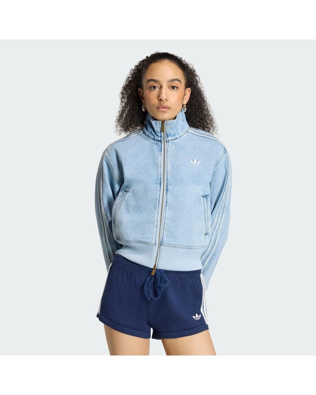 Adidas Originals Blue Jacket Adidas Firebird Denim Tracktop