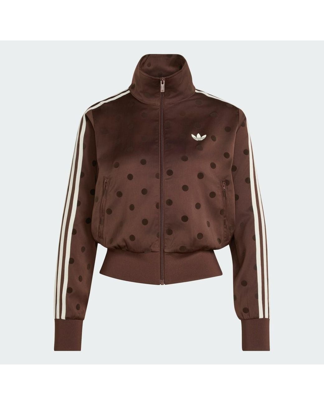 Adidas Brown Satin Polka Dots Tt Track Top