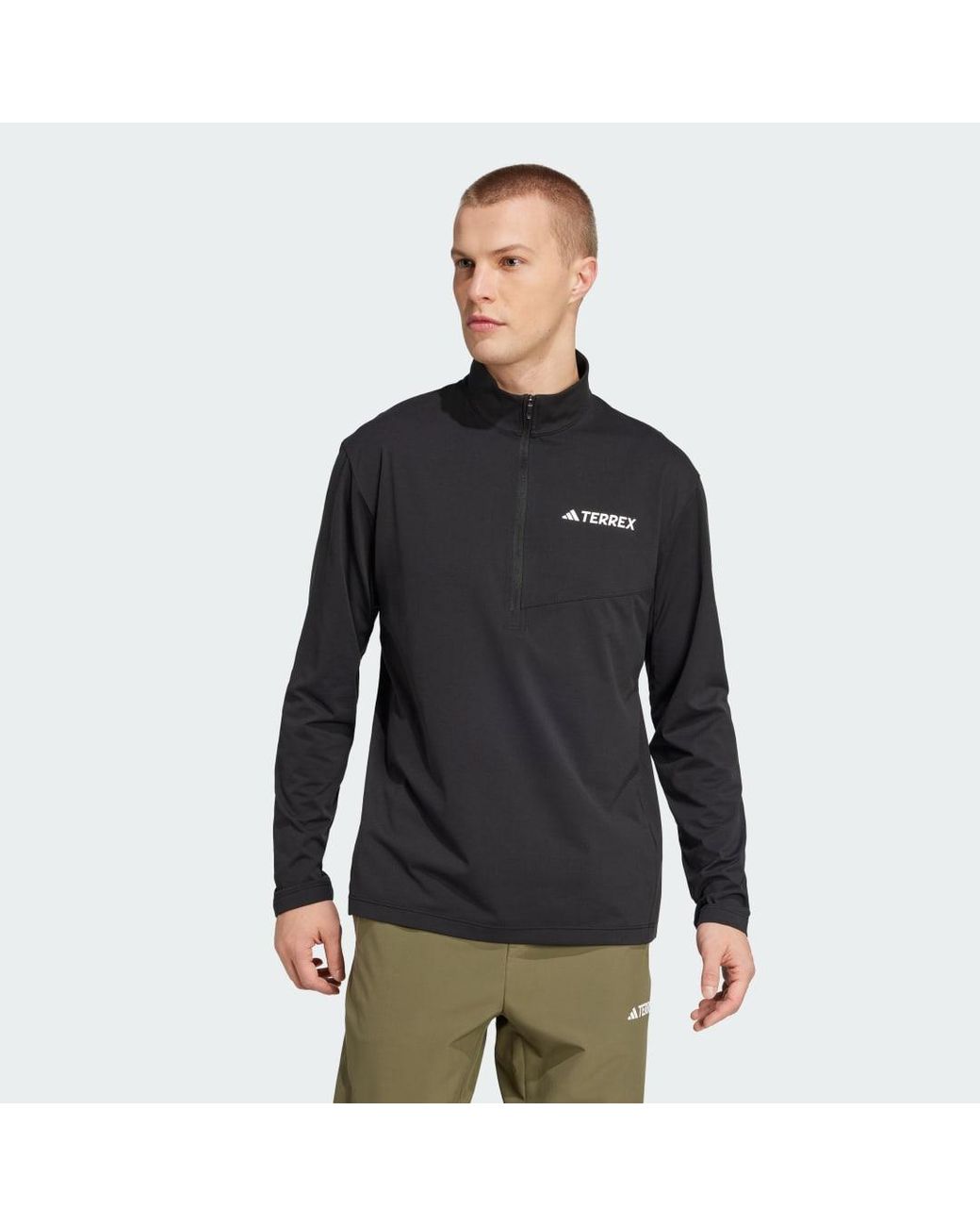 Adidas Black Terrex Multi Climacool 1/2 Zip Long Sleeve Long-Sleeve Top for men