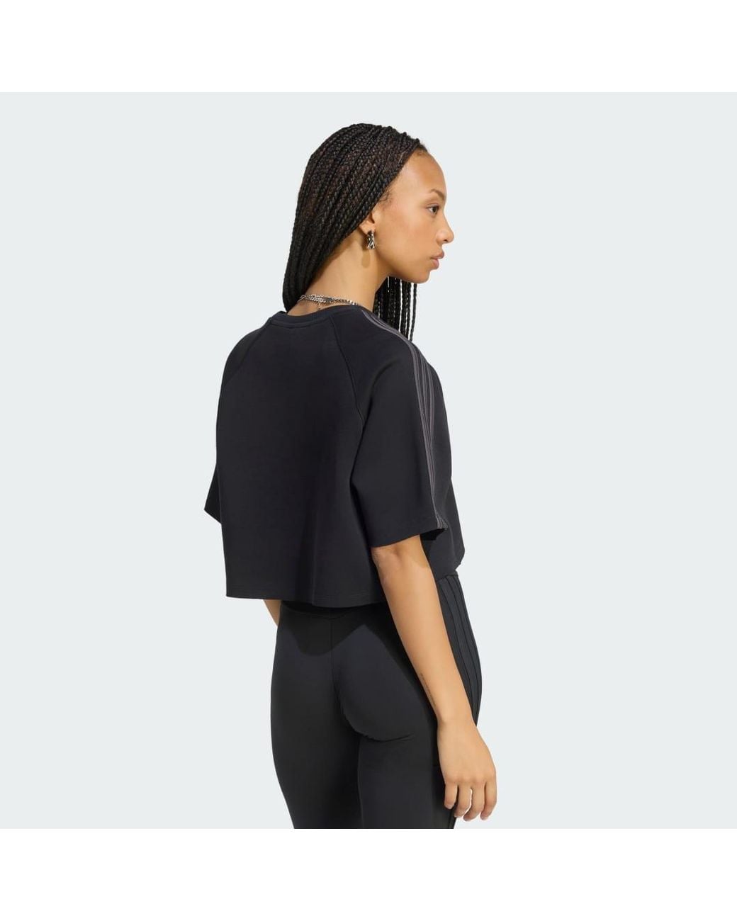 Adidas Black Sst 2.0 Boxy Cropped T-Shirt