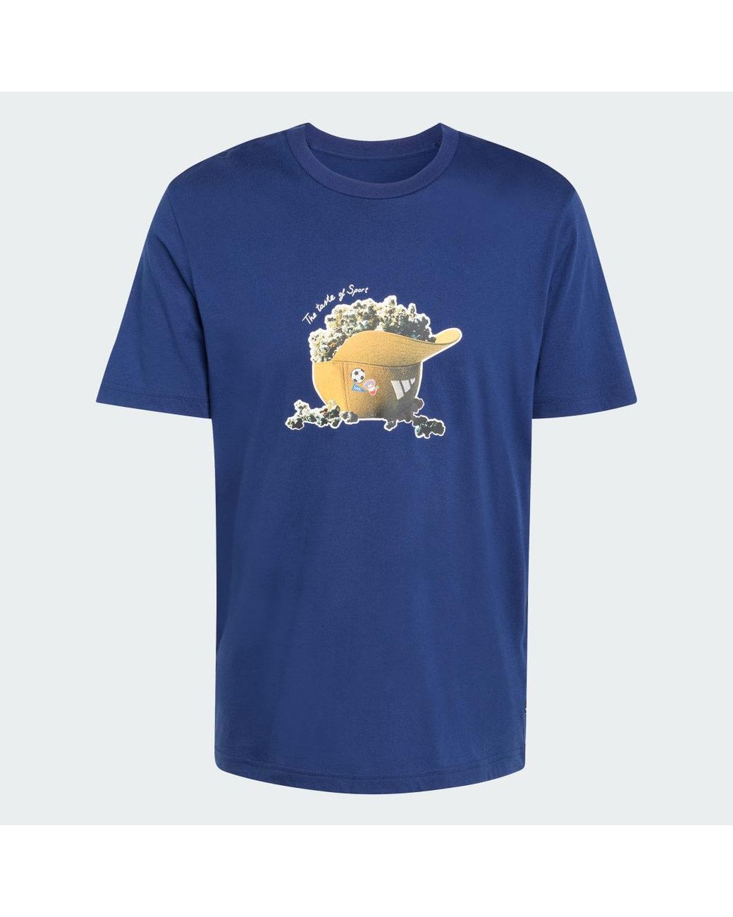 Adidas Blue Snack Popcorn Graphic T-Shirt for men