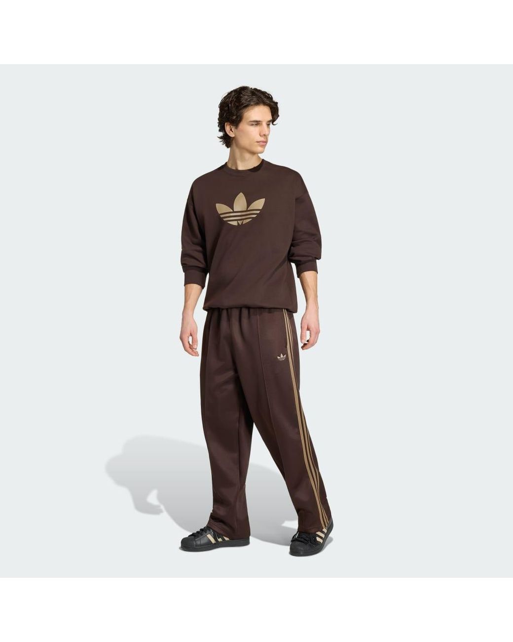 Adidas Brown Adicolor Spacer Baggy Track Pant for men