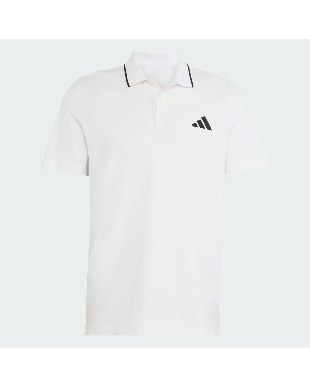 Adidas White Essentials 3-Stripes Pique Polo Shirt for men