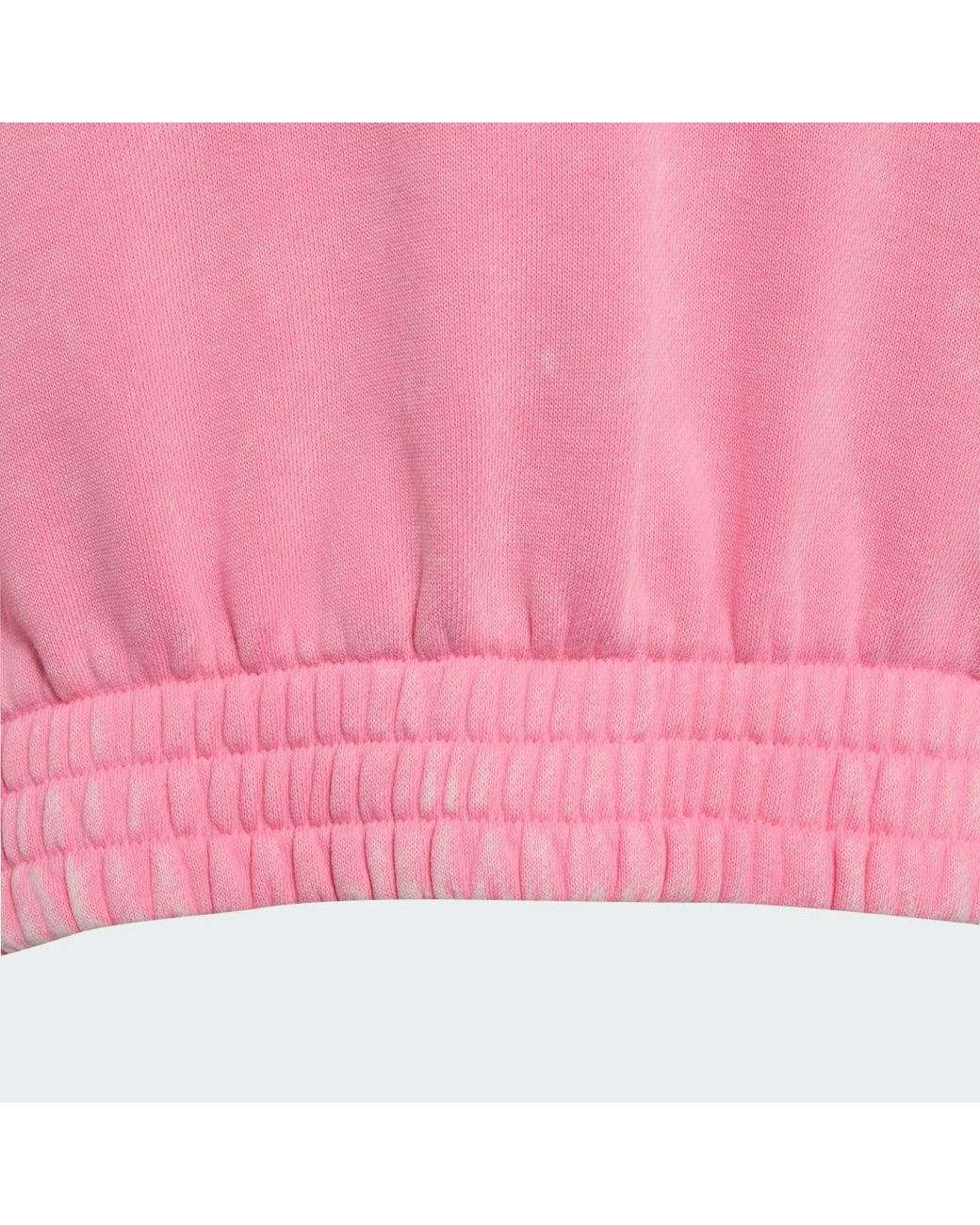 Adidas Pink Acid-Wash Crop Hoodie