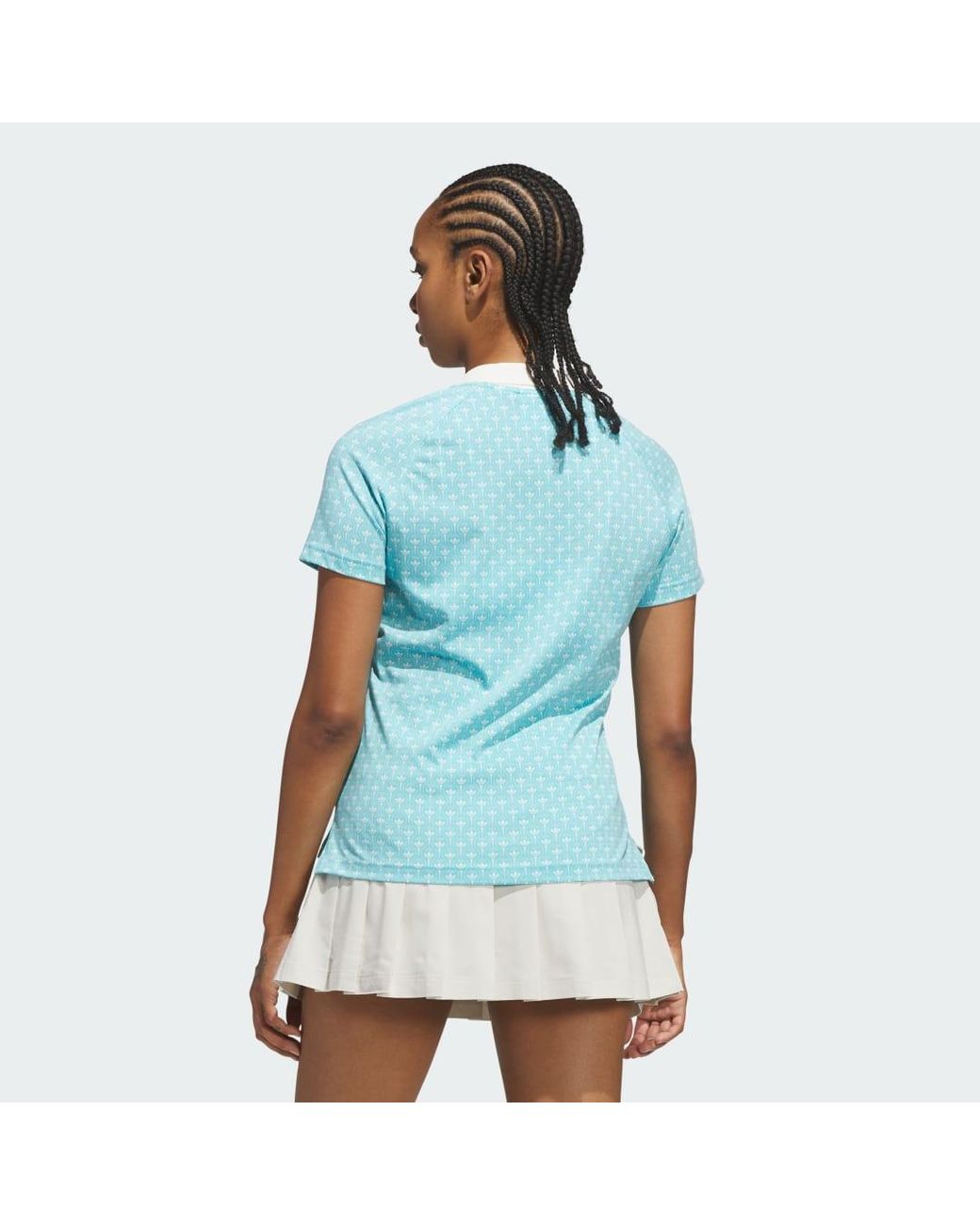 Adidas Blue Originals All Over Trefoil Polo Shirt