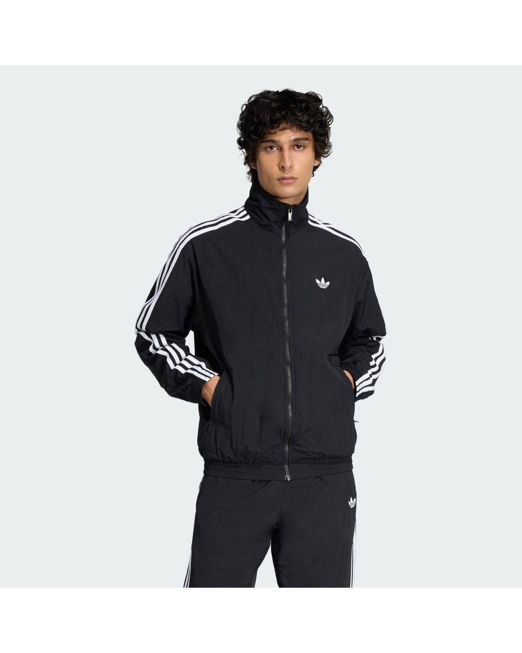 Adidas Black Firebird Woven Track Top for men