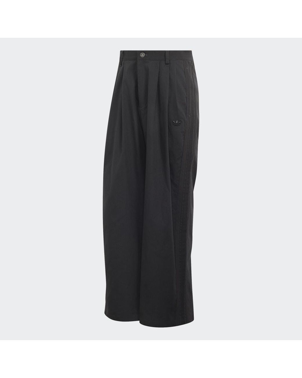 Adidas Black Triple Pleated Tracksuit Bottoms for men