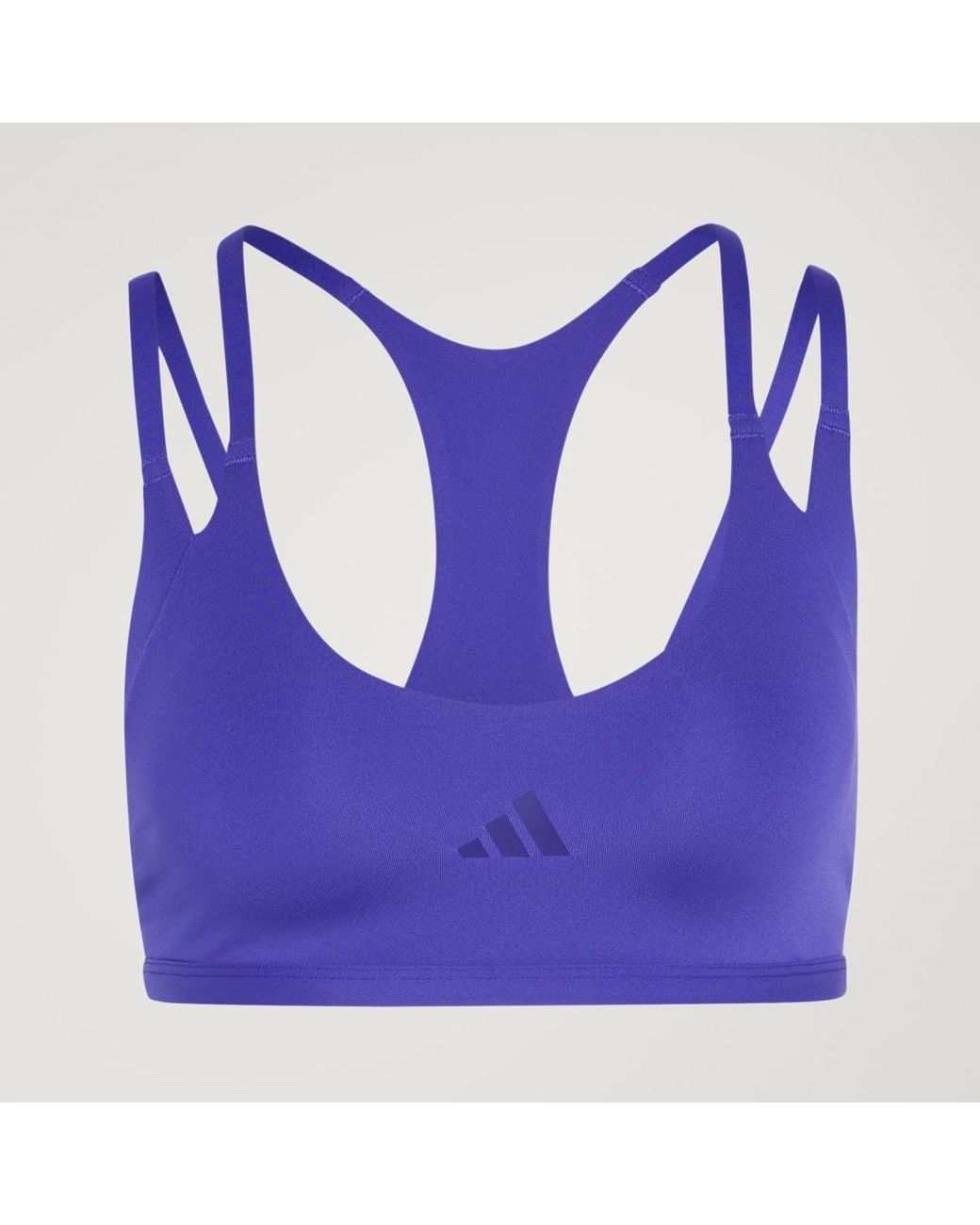 Adidas Blue Optime Workout Strappy Light Support Bra