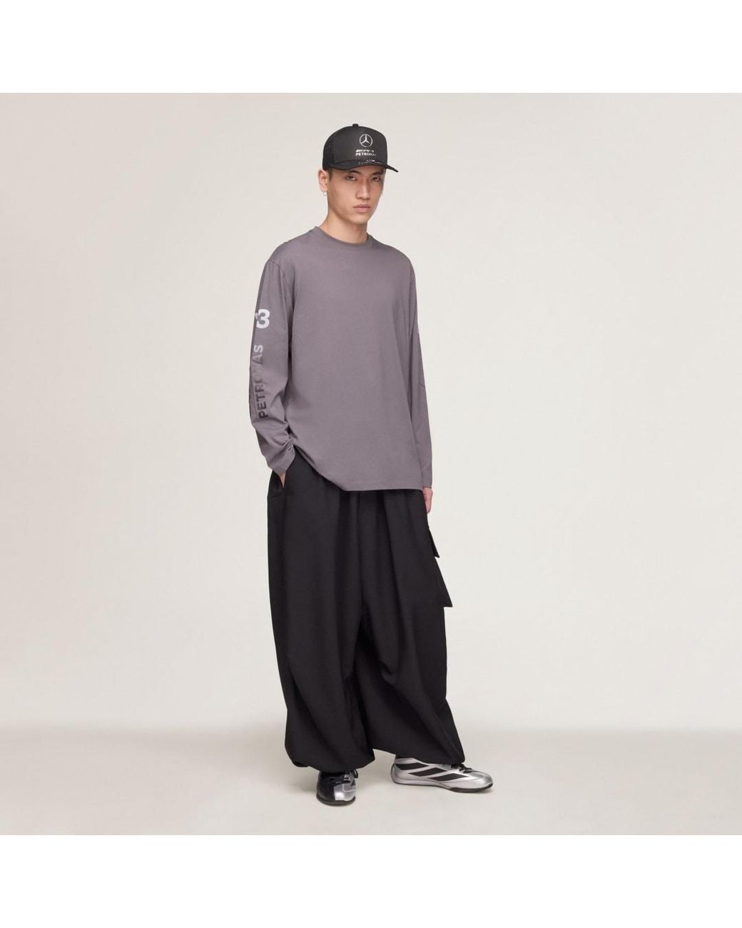 Adidas Purple Y-3 Mercedes Chaos Logo Long Sleeve T-Shirt