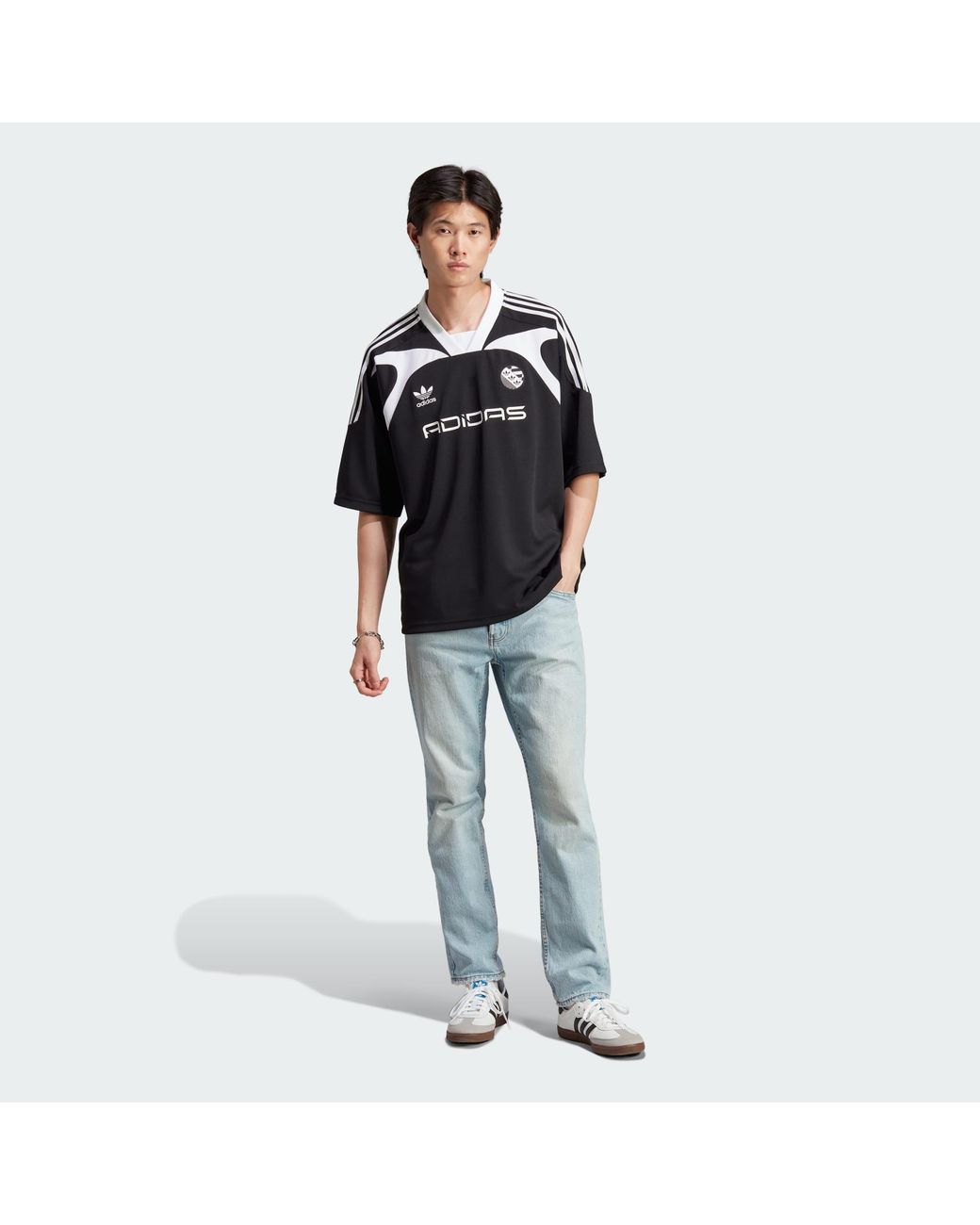 adidas Adilenium Oversized Short Sleeve Jersey in Black