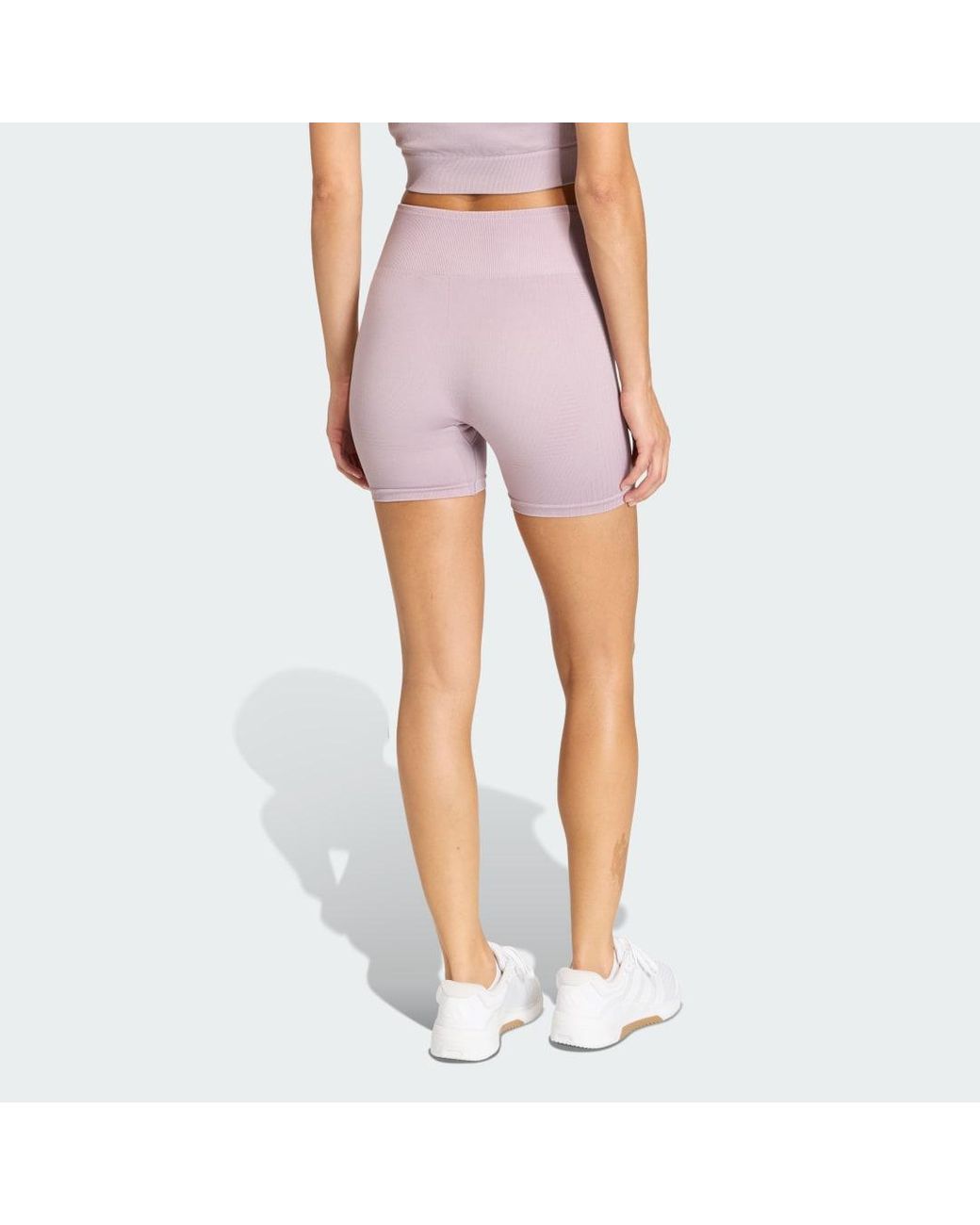 Adidas Pink Workout Essentials 4 Inch Leggings Knit