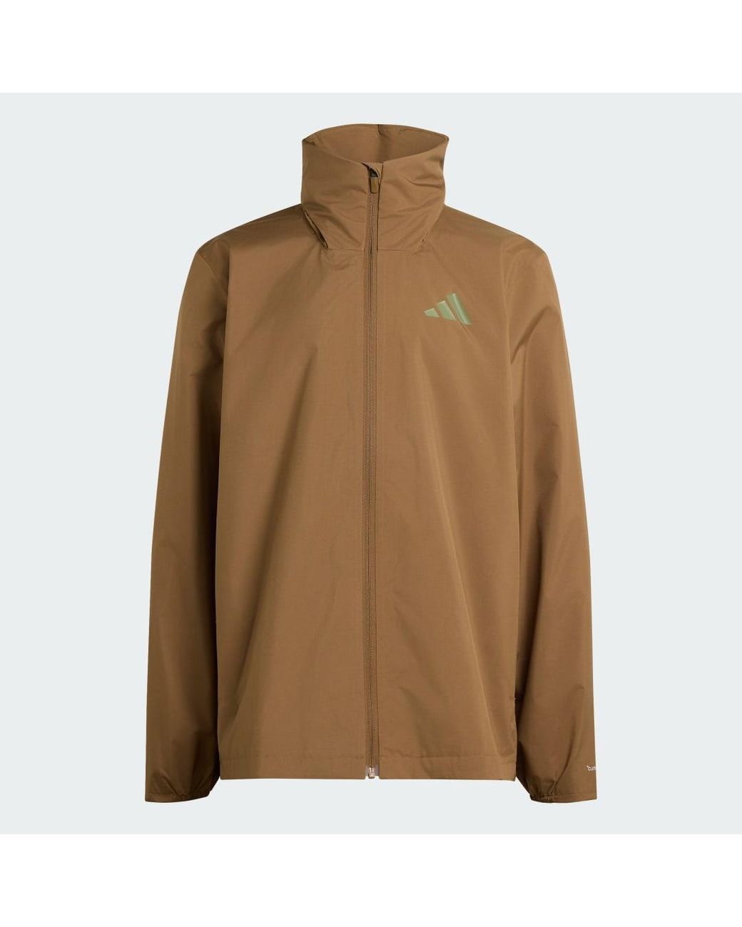 Adidas Brown Terrex Multi Essentials 2 Layer Rain Jacket for men
