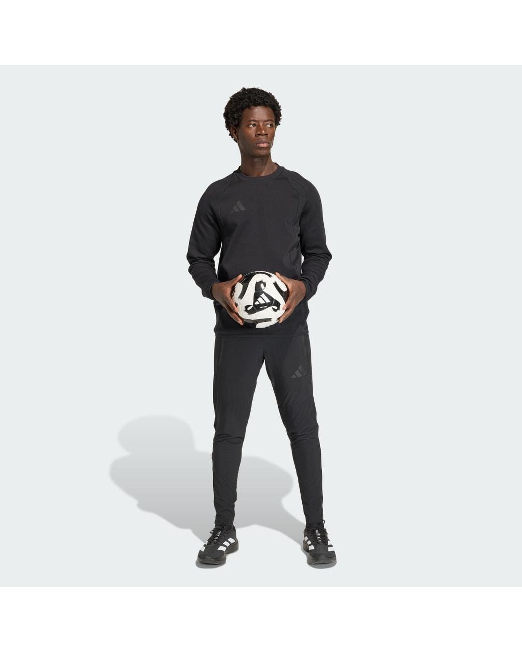Adidas Black Tiro Travel Crew Sweatshirt for men