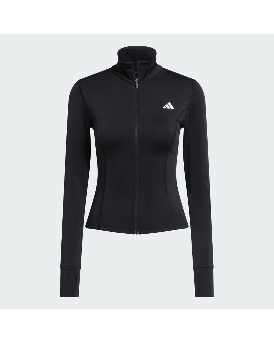 Adidas Black Optime Essentials Full-Zip Jacket