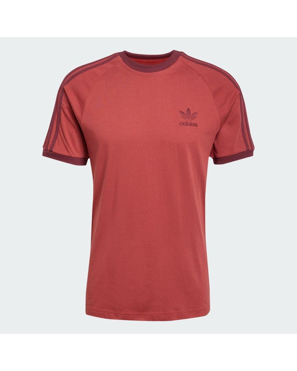 Adidas Red Adicolor Classics 3-Stripes Tee for men