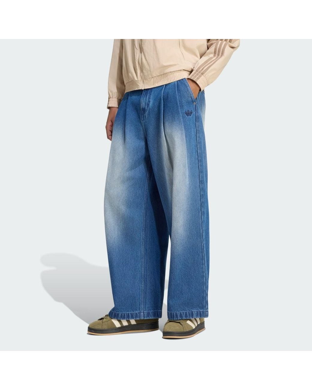 Adidas Blue Jeans Mid-Rise Wide Leg for men