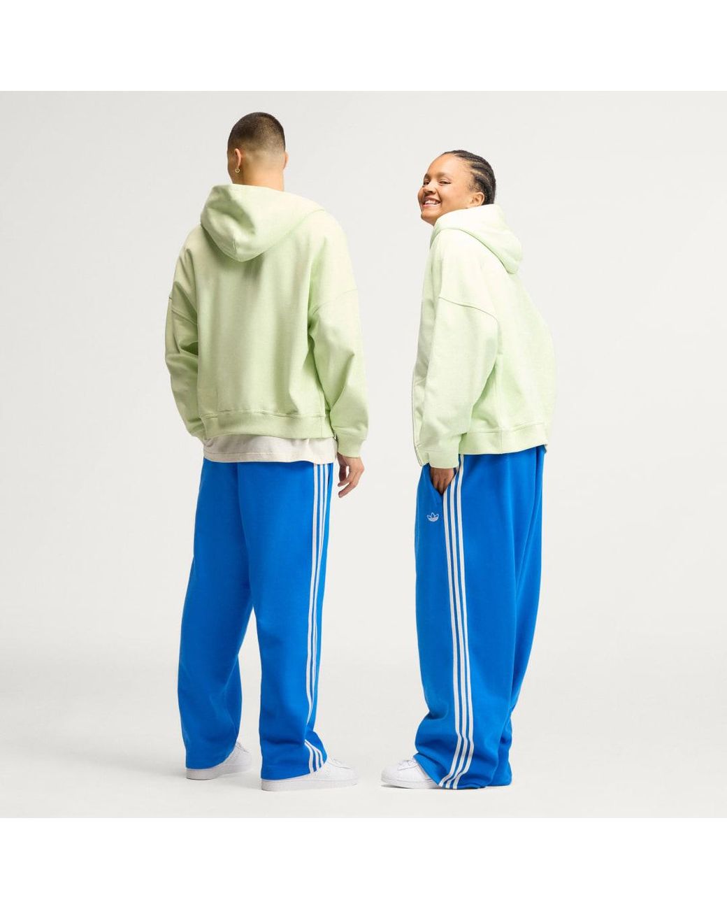 Adidas Blue Adisignature 3 Stripes Open Hem Sweatpants