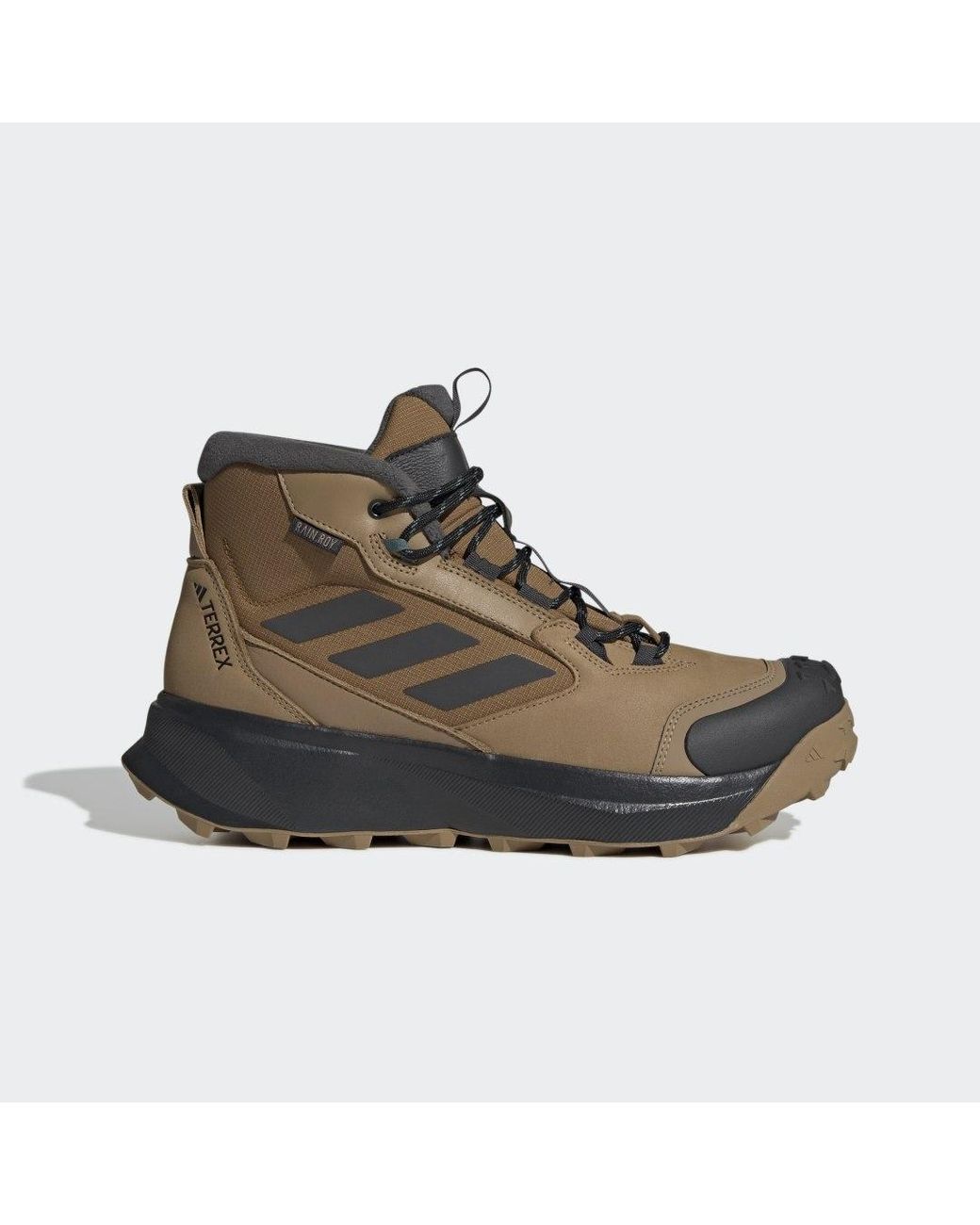 Adidas Brown Terrex Winter Leather Mid Cut Rain.Rdy Cold.Rdy Boots