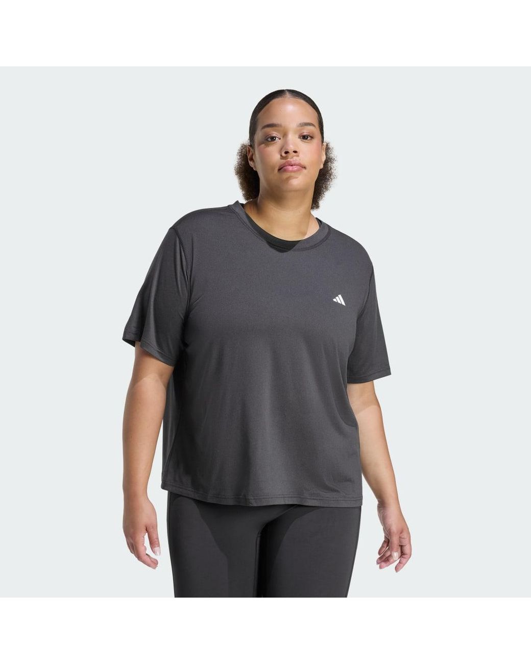 Adidas Gray Workout Essentials Minimal Crew Neck T-Shirt