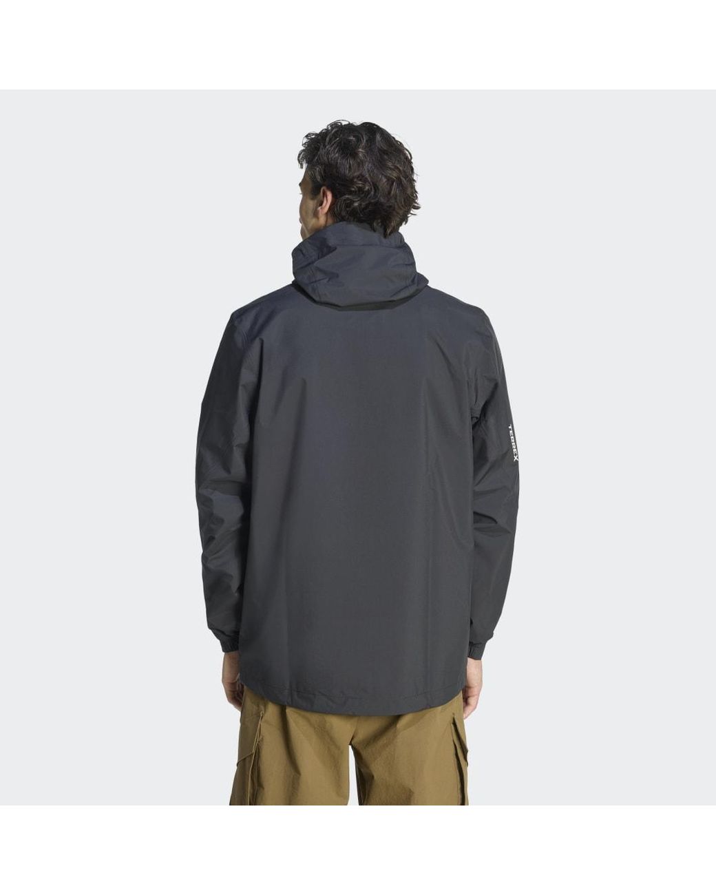 Adidas Black Terrex Multi 2.5 Layer Climaproof Rain Jacket for men