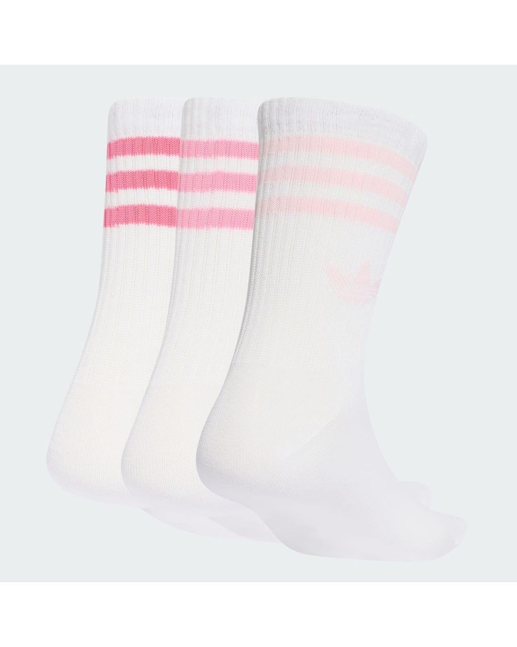 Adidas Pink 3-Stripes Crew Socks 3 Pairs