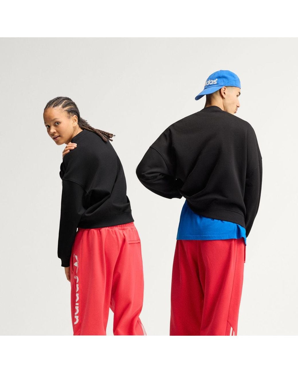 Adidas Red Adisignature 3 Stripes Crewneck Sweatshirt