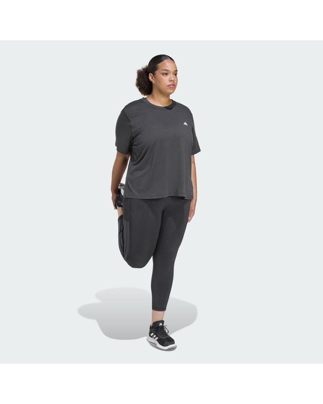 Adidas Gray Workout Essentials Minimal Crew Neck T-Shirt