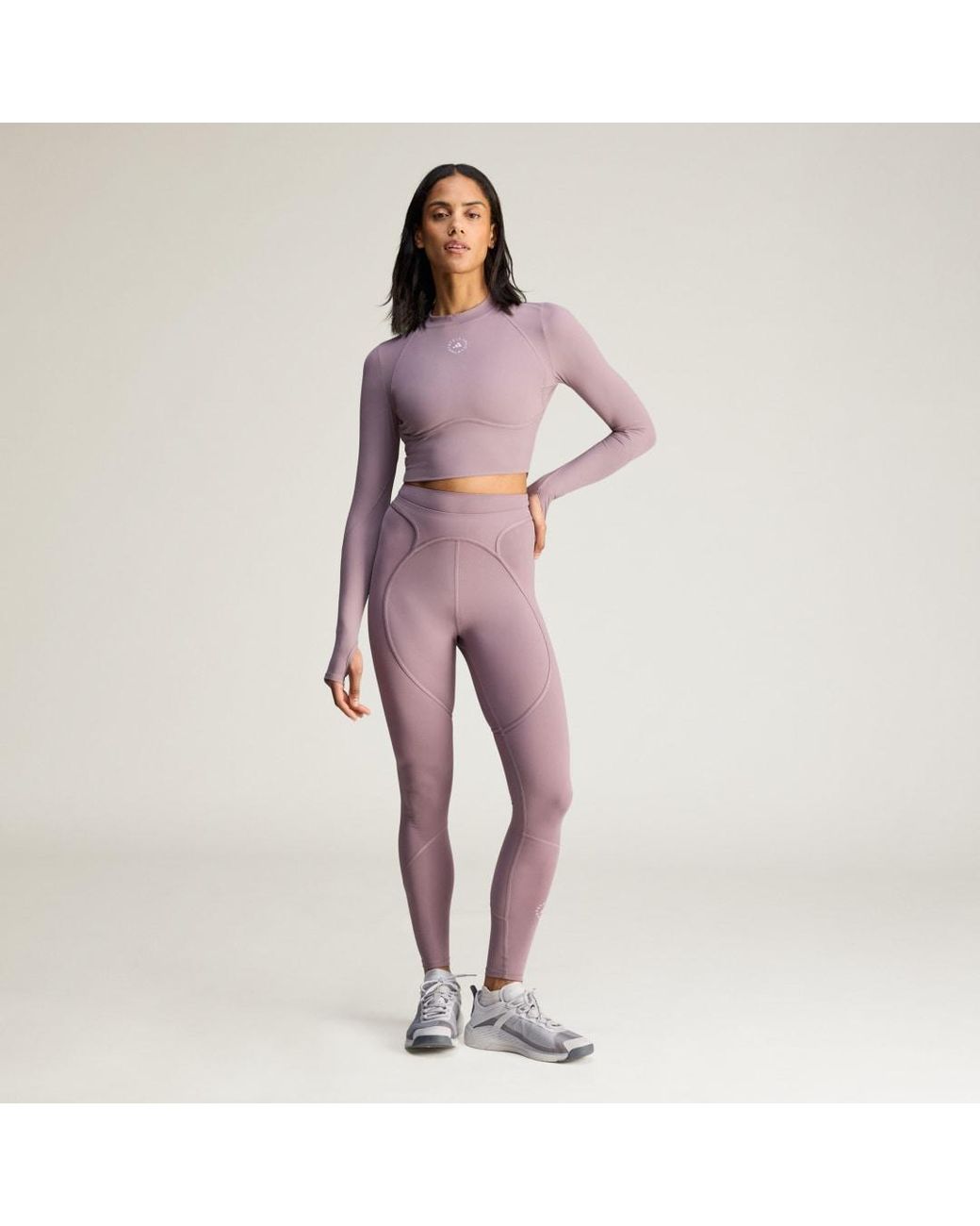 Adidas Purple By Stella Mccartney Training Long Sleeve Crop Top