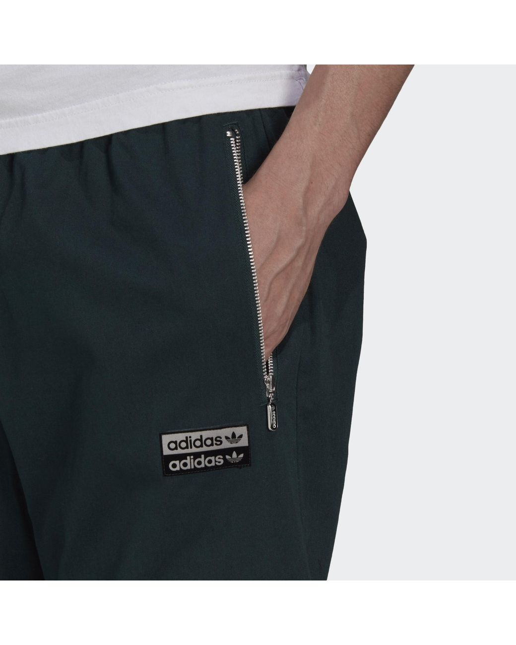 adidas R.y.v. Cotton Twill Two-in-one Tracksuit Bottoms in Green for Men |  Lyst UK